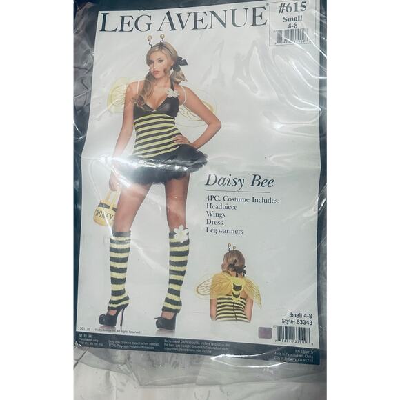Leg Avenue Daisy Bee Costume - Black and Yellow - Picture 1 of 11